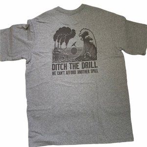 Patagonia Responsibili T Ditch the Drill Grey T-Shirt Sz Small Unisex
